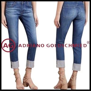AG The Stevie Cuff Slim Straight Cuffed Jeans (31x27)